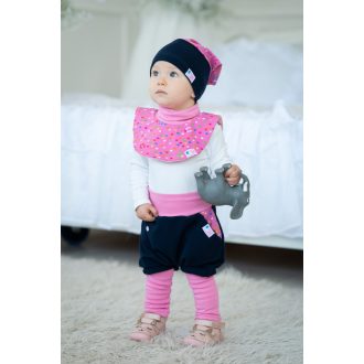 Schlauchmütze, Glückshufeisen, rosa, mit Knopf