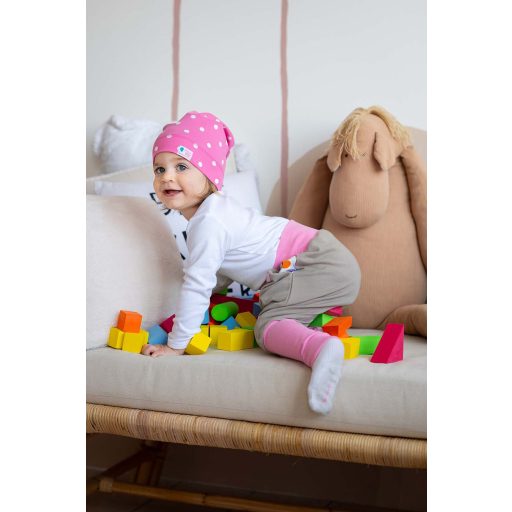 Beanie, pöttyös, pink