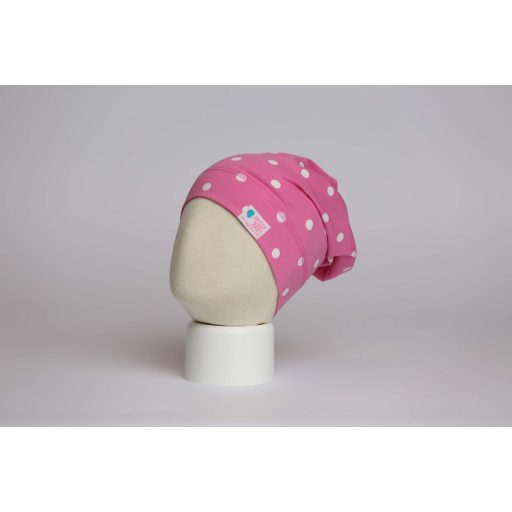 Beanie, pöttyös, pink