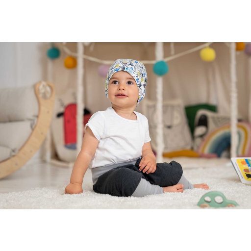 Beanie, kék-fehér, háromszög