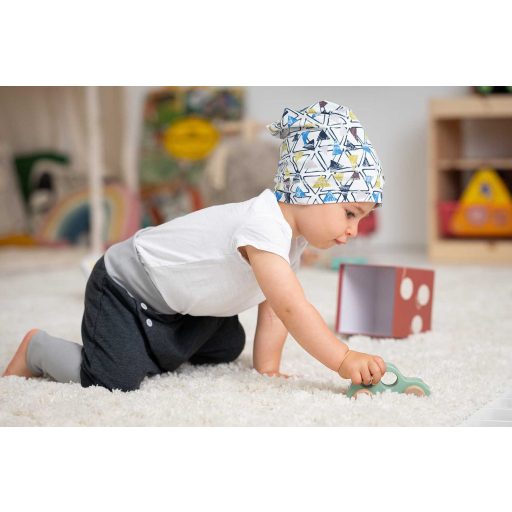 Beanie, kék-fehér, háromszög