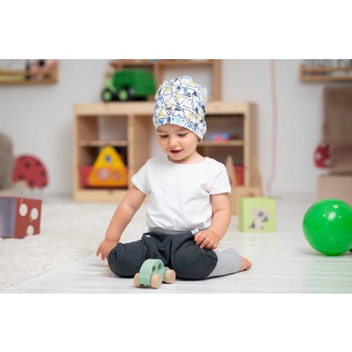Beanie, kék-fehér, háromszög