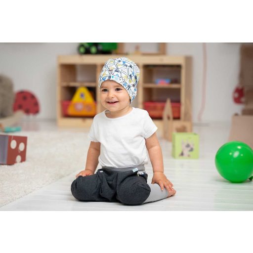 Beanie, kék-fehér, háromszög