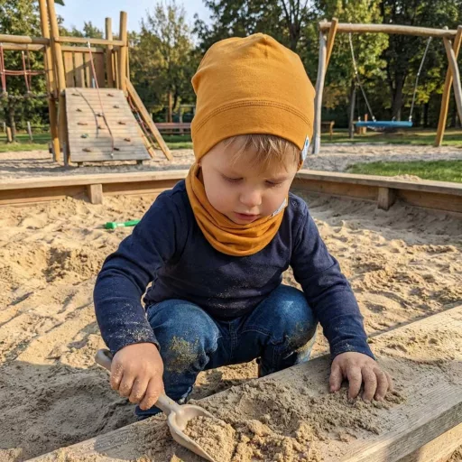 Beanie, mustársárga, egyszínű