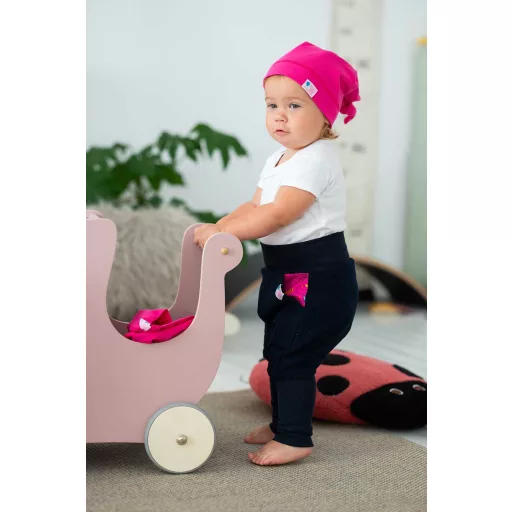 Csomós sapka kétrétegű, egyszínű, fuchsia