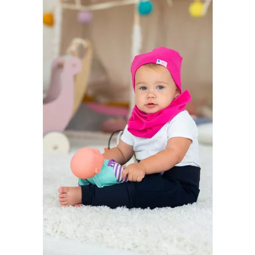 Beanie kétrétegű, egyszínű, fuchsia