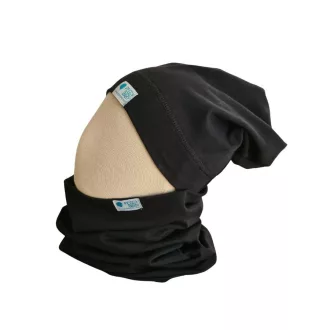 Beanie kétrétegű, fekete, egyszínű