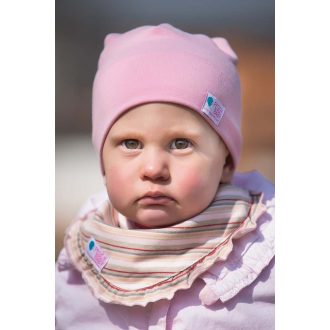 Knotenmütze, zweilagig extra, einfarbig, rosa