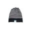 Winter-Beanie, fleece, gestreift, grau-schwarz