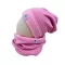 Bundás téli sapka, világos-pink inv