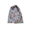 Winter-Beanie, flauschig, Blume, rosa-grau