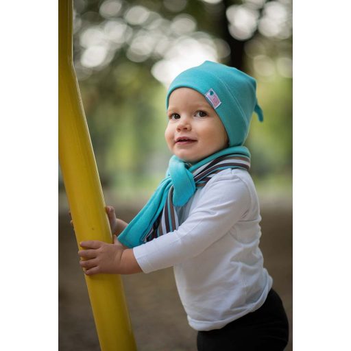 Flauschige Mütze, fleece, Türkis-blau, einfarbig