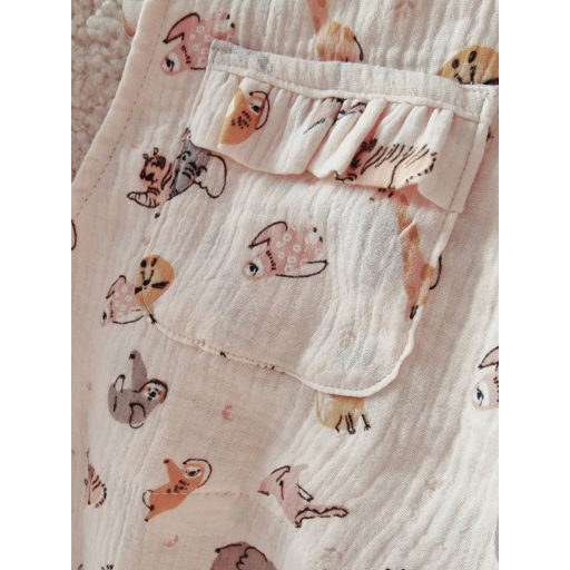 Trägerhose mit Rüschen, Safari, beige