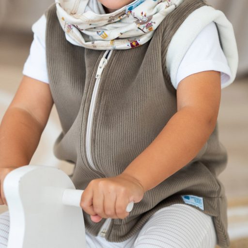 Weste, cord, grau-wollweiß