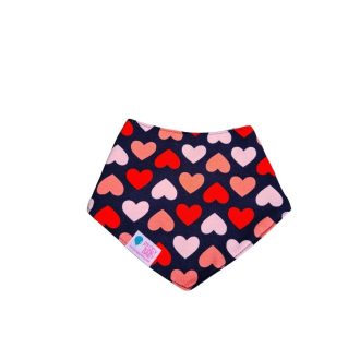 Nyálkendő, szíves, kék-rózsaszín Nyálkendő, szíves, kék-rózsaszín