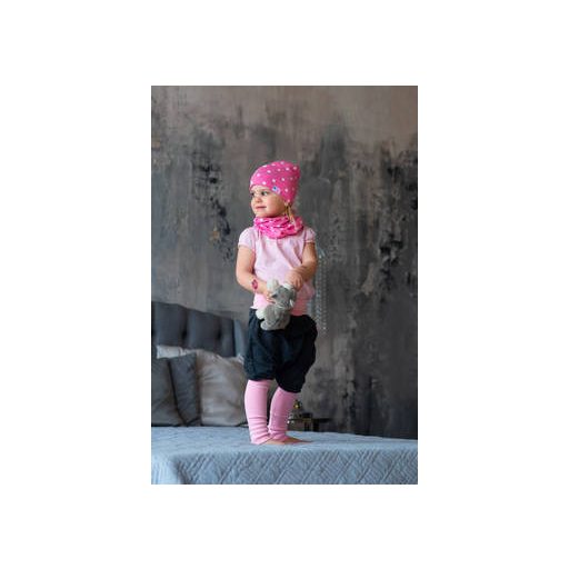 Schlauchschal, mit Punkten, pink
