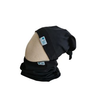 Csősál kétrétegű, fekete, egyszínű