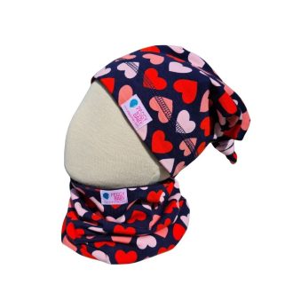 Csősál kétrétegű, szíves, kék-rózsaszín Csősál kétrétegű, szíves, kék-rózsaszín