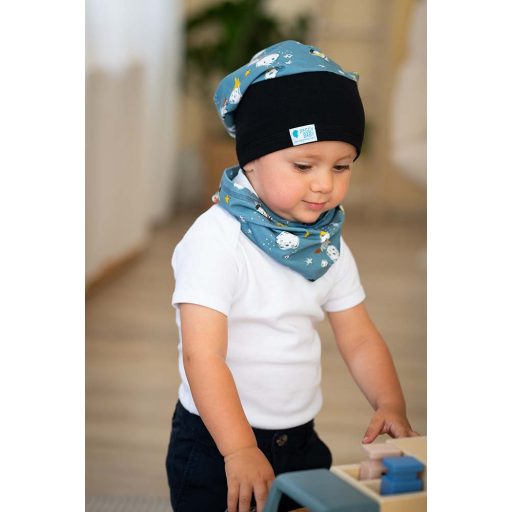 Schlauchschal, zweilagig extra, Superheld, blau
