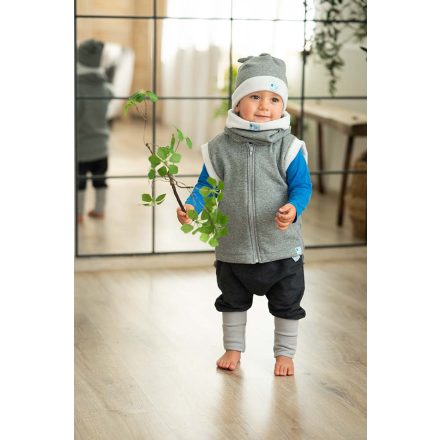 Winter-Schlauchschal, fleece, fleece, dunkelgrau-weiß
