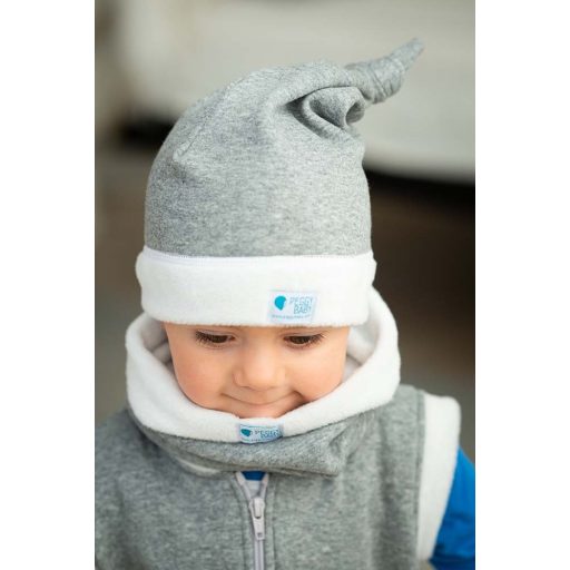 Winter-Schlauchschal, fleece, fleece, dunkelgrau-weiß